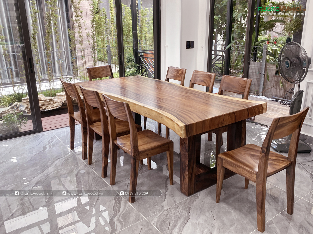 Bộ bàn ghế gỗ tự nhiên sang trọng – Lựa chọn hoàn hảo cho phòng khách